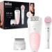 Braun Silk- pil 5 Beauty set epilator women / hair remover attachments for razors peeling cleaning for face and body bag 5-895 white / flamingo