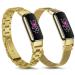 KOREDA Compatible with Fitbit Luxe Bands Sets, 2 Pack Stainless Steel Metal Band + Mesh Woven Strap Replacement Bracelet Wristband for Fitbit Luxe Fitness and Wellness Tracker (Champaign Gold)