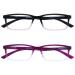 Opulize sea glasses Blue light filter narrow frame spring hinges improve the sleep computer glasses gaming reflective men B9 +2.50 diopters black to pink / purple