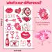 Rose Gold Metallic Glitter Temporary Tattoos - Valentines Day Decor & Gifts - Romantic Heart Accessories - 60 PCS (4 Sheets) - Buy Online on GoSupps.com