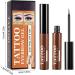 Eyebrow Makeup | Peel Off Sweatproof Tinted Brow Gel with Brow Templates - 3 Days Eyebrow Dye Tools for Women and Girls Long Lasting Eye Brow Cosmetics Light Brown 02 light brown - Buy Online on GoSupps.com