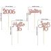 Rose Gold Glitter Sweet 16 Cupcake Toppers - Pack of 24 | 16th Birthday Party Cake Decorations - Buy Online on GoSupps.com