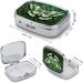 Pill Box White Moth Print | 2 Compartment Medicine Organizer | Portable Decorative Metal Pill Case for Pocket & Purse - Shop Internationally - Buy Online on GoSupps.com