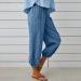 Women's Blue Cotton Sweatpants Set | Loose Straight Casual Pants | Valentines Leggings | Petite Length | Size Large - Buy Online on GoSupps.com