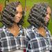 CLIONE Deep Wave Bob Lace Wig 12 - Short Synthetic Wigs for Black Women - Natural Black Color - Curly Bob Lace Front Wig - Buy Online on GoSupps.com