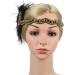 1920s Flapper Headband Vintage Feathers Fascinator Artificial Crystal Tiara Fancy Dress Headwear Wavy Shaped Headband Novelty Hair Jewellery Halloween Easter Headwear for Women Black - Buy Online on GoSupps.com
