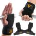 Orange Forest weightlift manure loop with durable double-layer leather weight lifting with neoprene wrist loop for cross lifting powerlifting and pull-up gym handles for men and women (couple) black
