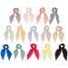 Chiffon Scarf Hair Scrunchies for Women Girls Stylist Accessories 7 Striped 7 Solid (8 In 14 Pack)
