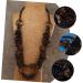 COOLHIYA Hawaiian Necklace Beaded Coir Necklace Necklaces A Necklace Vintage Decor Beaded Necklace Bride Wooden Beads Africa Coffee 110CM - Buy Online on GoSupps.com