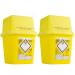 2X Biohazard Sharps Large Medical Bins 4 Litre Boxes