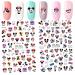 2 Packs 3D Cartoon Mouse Nail Stickers Cute Kawaii Cartoon Nail Stikers Self-Adhesive Nail Decals for Women Girls Kids Nail Art Stickers (75+Decals)