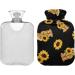 Cozy Hot Water Bottle with Cute Bear Cover - Sunflower Design for Pain Relief & Heat Therapy | 2 Liters - Buy Online on GoSupps.com
