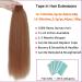 Honey Blonde Kinky Straight Tape In Hair Extensions - 100% Human Hair 40 Pieces 100g #30 - 18 Inch - Buy Online on GoSupps.com