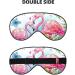 SSIMOO Flamingo Flowers Sleep Mask | Adjustable Breathable Eye Mask for Comfortable Sleep | Fashionable Black Design - Buy Online on GoSupps.com