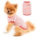 Paidful British little dog shirt with striped cat vest top soft cotton t-shirt for boys pet-t-shirt summer puppy chihuahua yorkie clothing breathing active tank tops M: back length: 25cm/9.5" Bust: 37cm/14.5" red