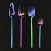 Flatware Sets Matte Rainbow 4Pcs Cutlery Set Dinnerware 304 Stainless Steel Dinner Fork Coffee Spoon Kitchen Knife Set Western Tableware Set (Color : 4Pcs Teaspoon) - Buy Online on GoSupps.com