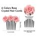 6 Pack Artificial Rose Flower Hair Combs for Women - Floral Bun Holders and Barrettes for Thick Hair - French Twist Chignon Updo Accessories - Buy Online on GoSupps.com