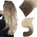 Easyouth Real Hair Clip in Extensions Ombre Clip in Human Hair Extensions Brown to Blonde Balayage Clip in Hair Extensions Remy Clip Hair 16 Inch 120g 7Pcs 16" 2-7Pcs Clip #8/60