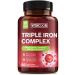 Vitacook Iron Supplement for Women & Men, 3-in-1 65mg Iron Pills, Bisglycinate, Sulfate, Carbonyl Iron with Vitamin C, Enhanced Absorption, Energy, Red Blood Cell Support, Gentle, 60 Tablets