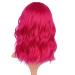 Queberty Pink Wig - Short Wavy Hot Pink Synthetic Wig for Women with Air Bangs | Natural Hair Cosplay Daily Party Use - Buy Online on GoSupps.com