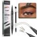 Curved Eyebrow Pen - Eyebrow Pencil Brow Pencil 2-in-1 Dual-Ended Microblading Eyebrow Pen with Micro-Fork-Tip and Precise Brush-Tip Create Natural Hair-Like Brows Long lasting Black brown