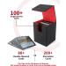 ZLCA Card Deck Box - Fits 100+ Single Sleeved MTG Cards - PU Leather - Strong Magnet - Black & Red - Buy Online on GoSupps.com