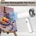 White Cordless Hair Dryer Fast Dry and Lightweight Hairdryer Wireless Cold Air Wired Hot Air Design Handheld Rechargeable Hair Care Blow for Multi Women Man Hairstyles - Buy Online on GoSupps.com