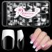 Ranrose 120pcs Square White Clear Fake Nails Acrylic Full Cover Nail Tips 10 Sizes Short French False Nails for DIY Press On Nail Extensions with Box White+Clear Square Nail Tips