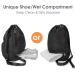 WANDF Drawstring Backpack with Shoe Pocket - Water-Resistant Gym Bag for Women, Girls, Men - Black - Buy Online on GoSupps.com