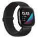 AVOD Nylon Sport Loop Bands Compatible with Fitbit Versa 3/Fitbit Sense, Soft Breathable Replacement Strap Women Man Wristband Dark Black