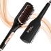 Hair Straightener Brush, Nicebay Ionic Hair Straightener Comb with 6 Temp,Auto-Off & Anti-Scald & Effective Hair Care, Fast Heating Hair Straightening Brush for Women Black&yellow