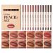 SONGVISON Set of 12 lip pencils with a matte waterproof and long-lasting formula nude and smudge-proof colors (set of 12 units)