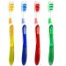 Shield Care Toothbrush Dual Pro with Multi-Level Filaments  Anti-Slip Grip (Expert Care - Soft Bristles) Adult - Yellow  Red  Blue  Green - 4 Count (Pack of 1) Soft (Pack of 4)