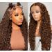 Chocolate Brown Deep Wave Transparent Lace Front Wigs Wet Wavy Human Hair 13x4 Ear To Ear Lace Frontal Wigs Brazilian 4 Deep Curly Wig for Women Pre Plucked with Baby Hair 150% Density (20 Inch  Chocolate Brown 13x4 Dee...
