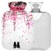NAANLE hot water bottle with cover cat under cherry tree Transparent hot water bottle 2l large hot hot water bottle for menstrual cramps pain relief handfoots heat and cold therapy