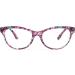 FEISEDY Cat Eye Reading Glasses for Women - Blue Light Blocking Cateye Eyeglasses B9107 in Purple Print - 2.0x Magnification - Buy Online on GoSupps.com