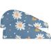 White Daisy Flower Blue Hair Towel 2 Pack | Super Absorbent Quick Dry Hair Turbans for Women & Girls - Buy Online on GoSupps.com