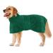 Dolahovy microfiber dog bathrobe towel adjustable dog drying coat super absorbent fast dry dog robe towel dog bathroom robe for small medium large dogs s green