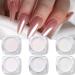 6 Pcs Pearl Nail Powder Zuimei Ice Mermaid Nail Art Powder Holographic Nail Glitter Dust Chrome Mirror Powder Metallic Manicure Pigment for Nail Art Design Decoration