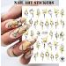 Self Adhesive Nail Charms - 5 Sheets Marble & Floral Stickers for DIY Nail Art | Black Gold Tips, Girls Stick On Nails - Transparent Decoration - Buy Online on GoSupps.com