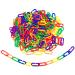 Hyamass 200pcs Link C-Clips Hooks Chain Links C-Links Children's Learning Toy Small Pet Rat Parrot Bird Toy Rainbow