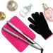 Buy Lessmon Pink Flat Iron Travel Mat & Heat-Resistant Glove | Curling Iron & Hair Styling Tool Protection | 22.9 x 16.5 cm - Buy Online on GoSupps.com