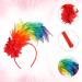 MWOOT Feather Headband 1920s Feathered Headpiece Rainbow 20s Fascinators for Women Artificial Flower Feather Headwear Hair Accessory for Pride Parade Carnival Prom Party - Buy Online on GoSupps.com
