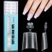 Tomicca 240 pieces wrong nail tips clear nail tips set acrylic half cover French fake nail tips nail tips short coffin 12 sizes for nail studios DIY nail extension 240-short coffin