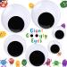 Christmas Decorations 4 Inch 3 Inch 2 Inch Wiggle Googly Eyes with Self Adhesive Large Black Googly Eyes for Crafts Set of 6 Mix Sizes
