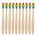 Kitchnexus 10-pack bamboo toothbrush 100% free of BPA environmentally friendly biodegradable for children and adults brown black white