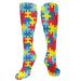 Autism awareness compression socks for women and men circulation 15 20 mmHg is the best support for sporty running cycling white unit size 10463