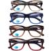 4 Pairs Computer Reading Glasses Women Men Blue Light Blocking Readers, Stylish Fashion Design Oversized Frame, 1.75 4 Pack 1.75 x