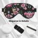 Shop Black Background Rose Soft Sleep Eye Mask | Breathable Eye Patch for Women | Ideal for Travel & Relaxation - Buy Online on GoSupps.com