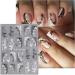 JMEOWIO 3D Embossed Black White Flower Nail Art Stickers Decals Self-Adhesive 5D Line Leaves Nail Supplies Nail Art Design Decoration Accessories 4 Sheets - Buy Online on GoSupps.com